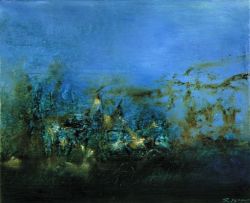 Peinture sur toile de Zao Wou-ki 14-10-2002 reproduction peinte à la main