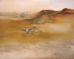 Peinture sur toile de Zao Wou-ki 19-10-2001 reproduction peinte à la main