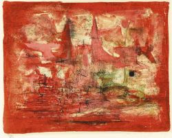 Peinture sur toile de Zao Wou-ki Embrasement reproduction peinte à la main