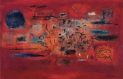 Peinture sur toile de Zao Wou-ki Foudre - Thunder - 1955 reproduction peinte à la main