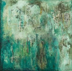 Peinture sur toile de Zao Wou-ki Green Forest reproduction peinte à la main