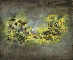 Peinture sur toile de Zao Wou-ki Jardin De Mon Pere - My Father S Garden - 1955 reproduction peinte à la main