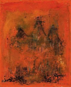 Peinture sur toile de Zao Wou-ki Paysage Rouge 1950 reproduction peinte à la main