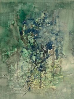 Peinture sur toile de Zao Wou-ki Sans-titre Fond-vert 1958 reproduction peinte à la main
