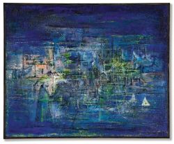 Peinture sur toile de Zao Wou-ki Ville Engloutie 1954 reproduction peinte à la main