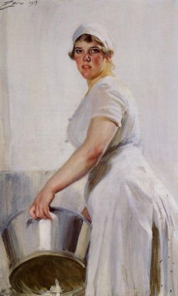 Peinture sur toile de Zorn Anders A Kitchen Maid 1919 reproduction peinte à la main