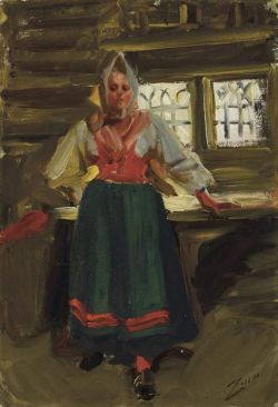 Peinture sur toile de Zorn Anders A Swedish Girl In Mora Folk Dress reproduction peinte à la main