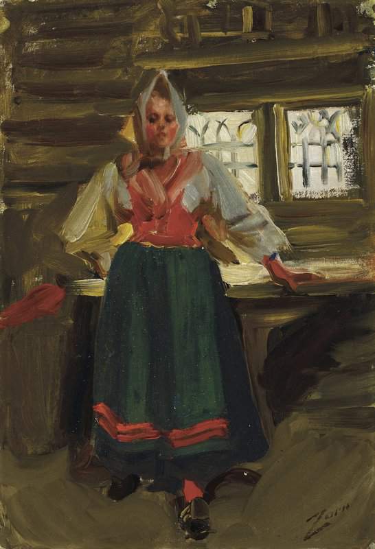 Zorn Anders A Swedish Girl In Mora Folk Dress