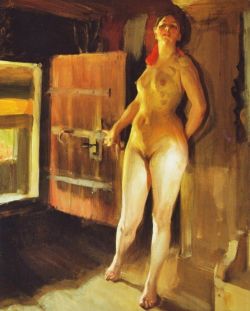 Peinture sur toile de Zorn Anders At The Door Of The Loft reproduction peinte à la main