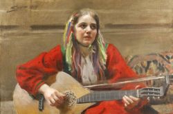 Peinture sur toile de Zorn Anders Daleswoman Playing At Utmeland reproduction peinte à la main