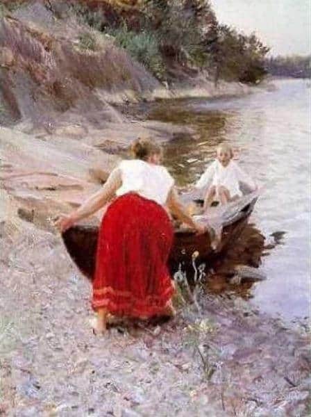 Zorn Anders Femme Au Jupon Rouge 1894