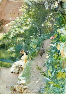 Peinture sur toile de Zorn Anders In Alhambra Park 1887 reproduction peinte à la main
