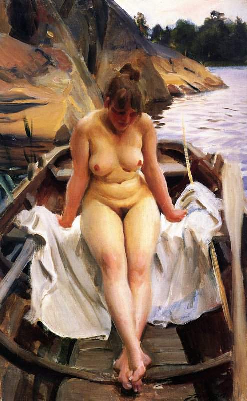 Zorn Anders In Werner S Rowing Boat