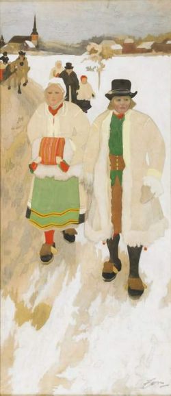 Peinture sur toile de Zorn Anders Kyrkfolk reproduction peinte à la main