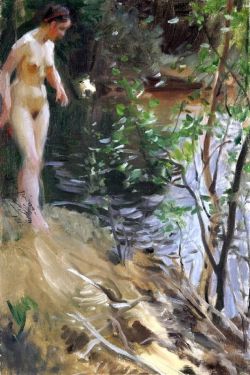 Peinture sur toile de Zorn Anders Model At Shore reproduction peinte à la main