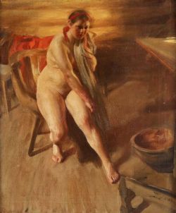 Peinture sur toile de Zorn Anders Omorgnad - Interior Med Naken Kulla Orjas Ida 1905 reproduction peinte à la main