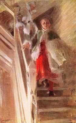 Peinture sur toile de Zorn Anders On The Staircase reproduction peinte à la main