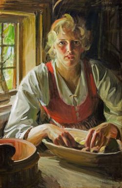 Peinture sur toile de Zorn Anders Peeling Potatoes reproduction peinte à la main