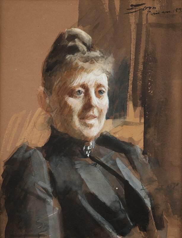 Zorn Anders Portrait Of Mrs Milda Klingspor Born Weber