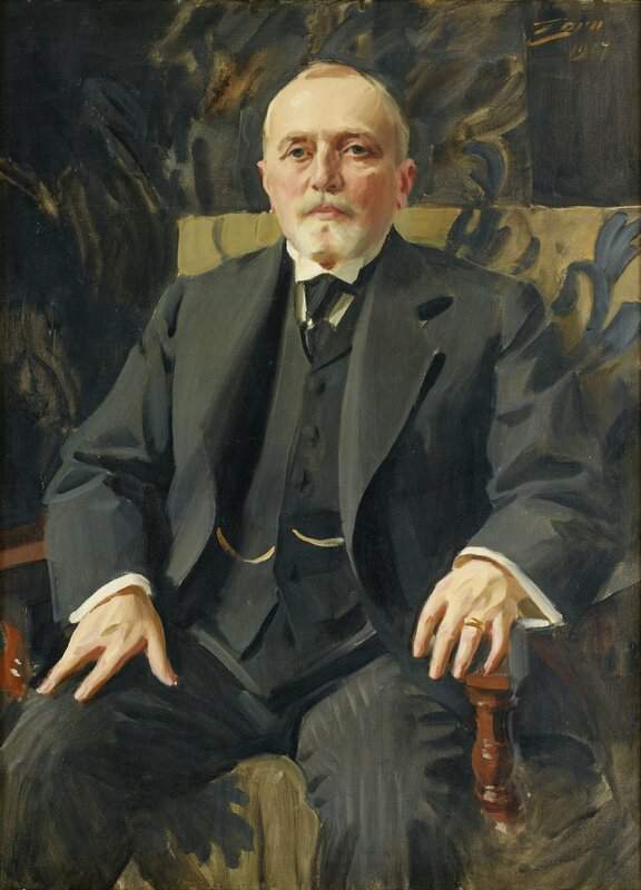Zorn Anders Portratt Forestallande Bankdirektor Carl Jonsson 1917