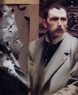 Peinture sur toile de Zorn Anders Self-portrait With Sculpture 1889 reproduction peinte à la main