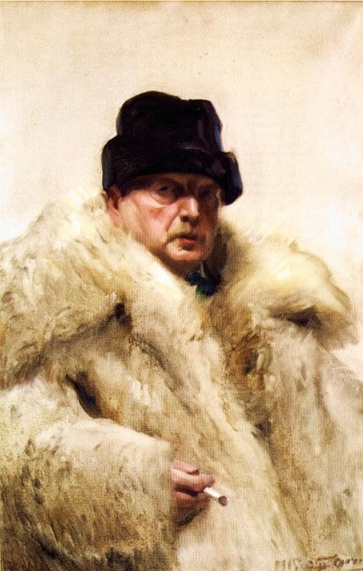 Zorn Anders Self Portrait In A Wolfskin