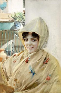 Peinture sur toile de Zorn Anders Spanish Girl In Sevilla reproduction peinte à la main