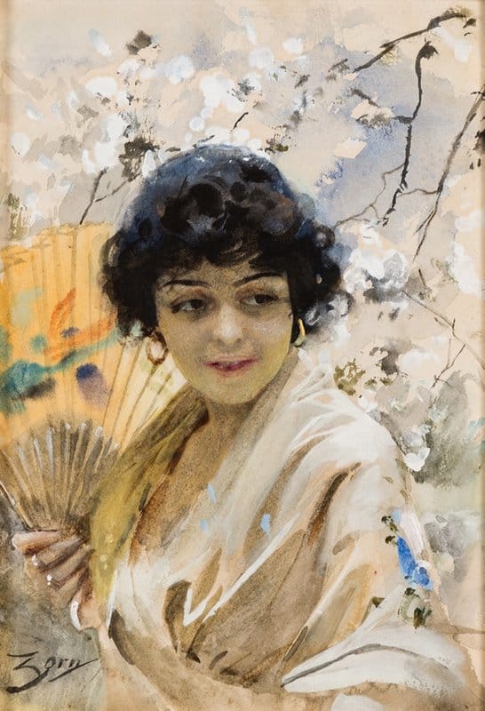 Zorn Anders Spanjorska Med Solfjader 1885