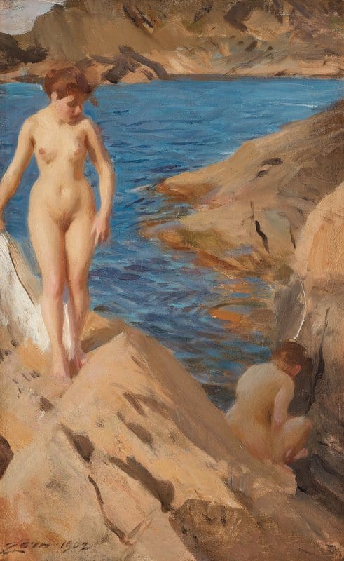 Zorn Anders Study From The Archipelago With Two Nudes