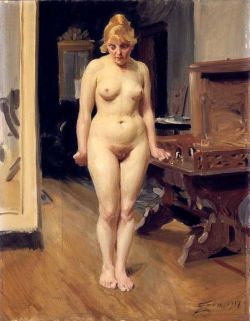 Peinture sur toile de Zorn Anders The Shy Model reproduction peinte à la main